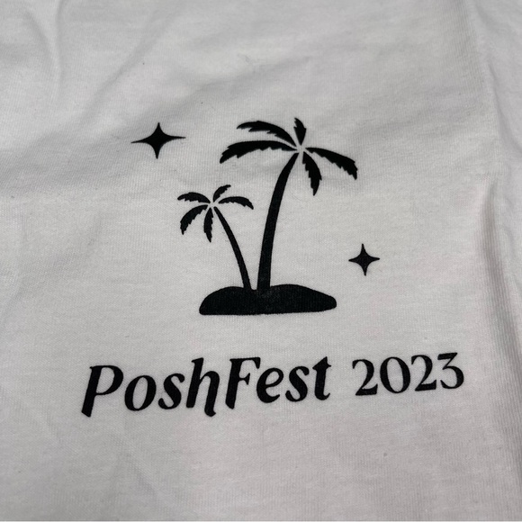 Poshmark Poshfest 2023 San Diego Tee Gildan Tshirt  White Black Swag Souvenir - Picture 2 of 12